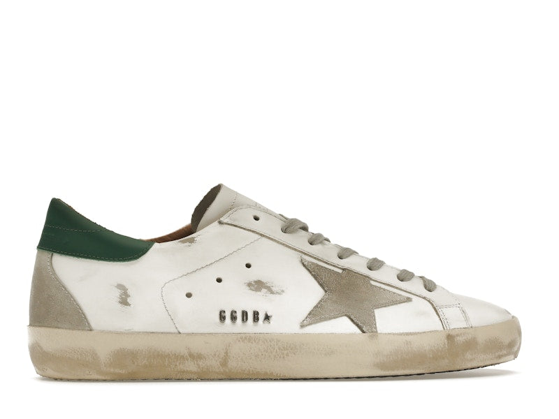 Golden Goose Super-Star White Green Grey Suede Patch