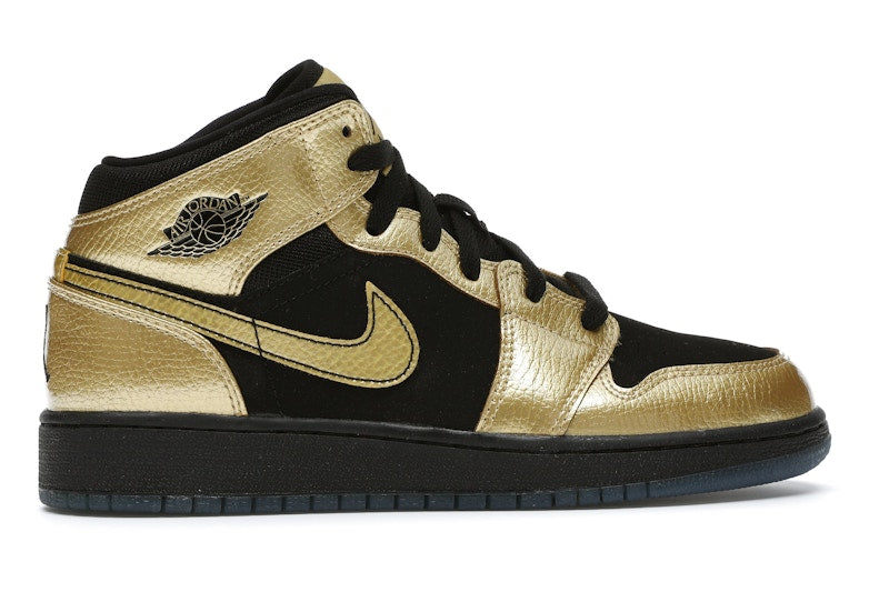 Jordan 1 Mid Metallic Gold Coin Black (GS)