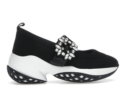 Roger Vivier Viv' Run Babies Black White Crystal Buckle (Women's)