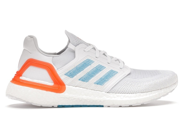 adidas Ultra Boost 20 White Sharp Blue True Orange