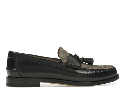 Gucci Tassel GG Canvas Loafers Black Ebony