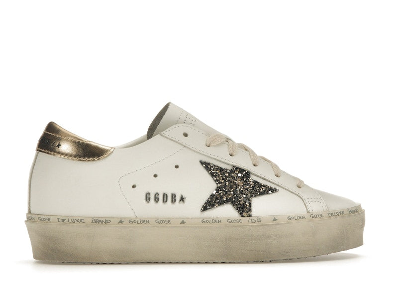 Golden Goose Hi Star White Glitter Gold (Women's)