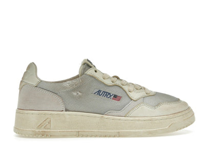 Autry Medalist Leather Low Grey White Super Vintage