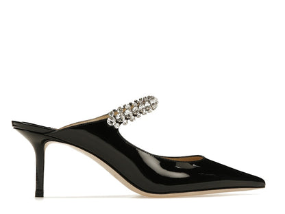 Jimmy Choo Bing 65mm Heeled Mule Black Patent Leather