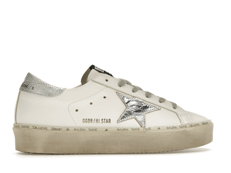 Golden Goose Hi Star White Silver (Women's)