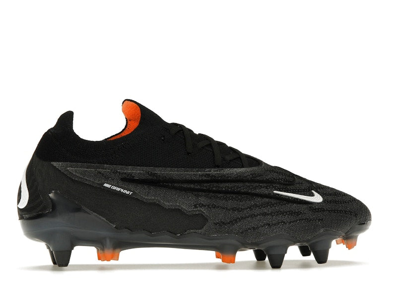 Nike Gripknit Phantom GX Elite SG-Pro Anti-Clog Traction Black Dark Smoke Grey Total Orange