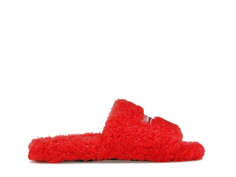 Balenciaga Furry Slide Red White (Women's)