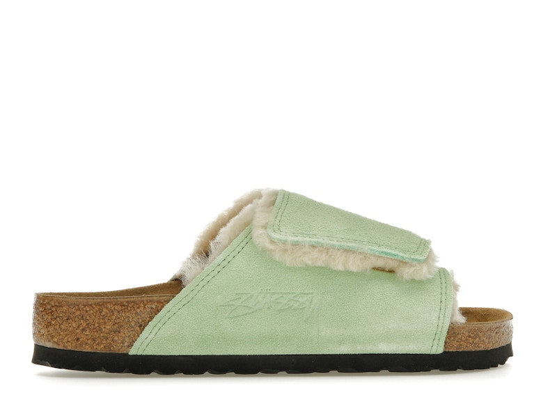 Birkenstock Solana Shearling Slide Stussy Washed Green