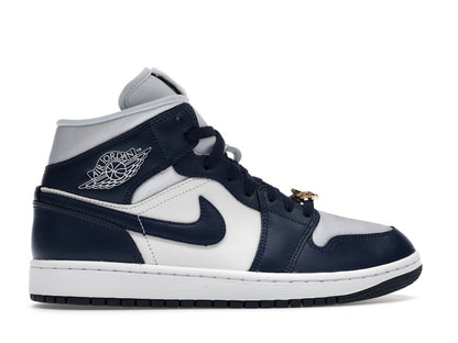 Jordan 1 Mid Football Grey White Midnight Navy (Women's)