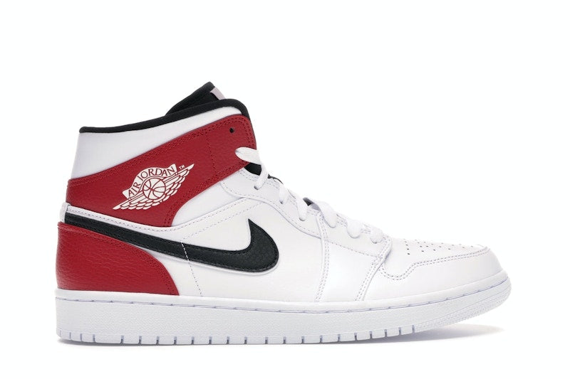 Jordan 1 Mid White Black Gym Red