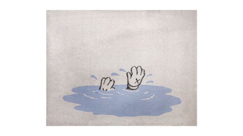 KAWS House of Voltaire Cashmere Blanket Blue