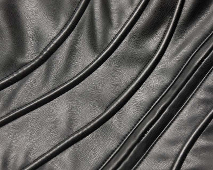 khy by Kylie Jenner Faux Leather Long Sleeve Mini Dress Black