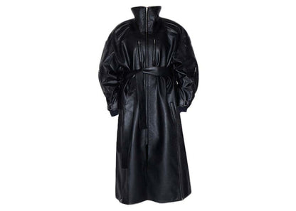 khy by Kylie Jenner Faux Leather Trench Black