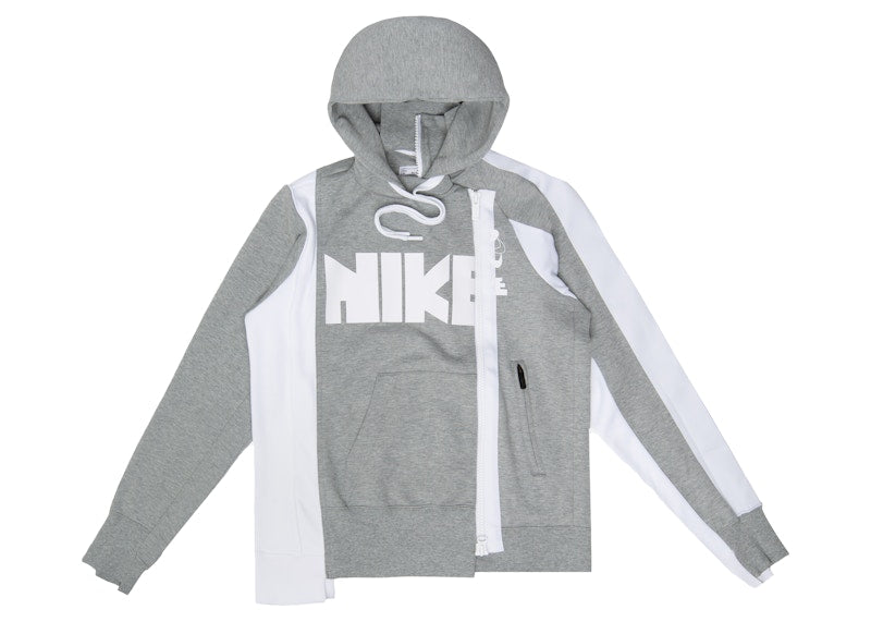 Nike x Sacai Double Zip Hoodie Dark Grey Heather/White