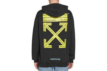 OFF-WHITE Firetape Arrow Zip Up Hoodie Black/Yellow