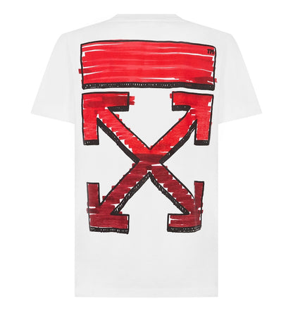 OFF-WHITE Slim Fit Marker Arrow T-Shirt T-shirt White Red