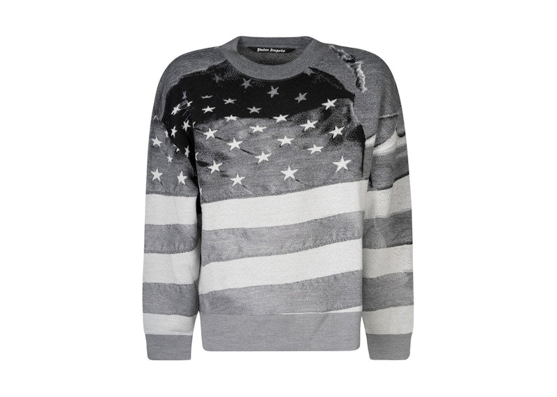 Palm Angels Stars And Stripes Sweatshirt Grey/White/Black