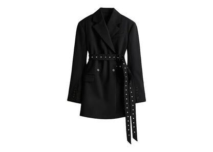 Rokh H&M Belted Wool Blazer Black