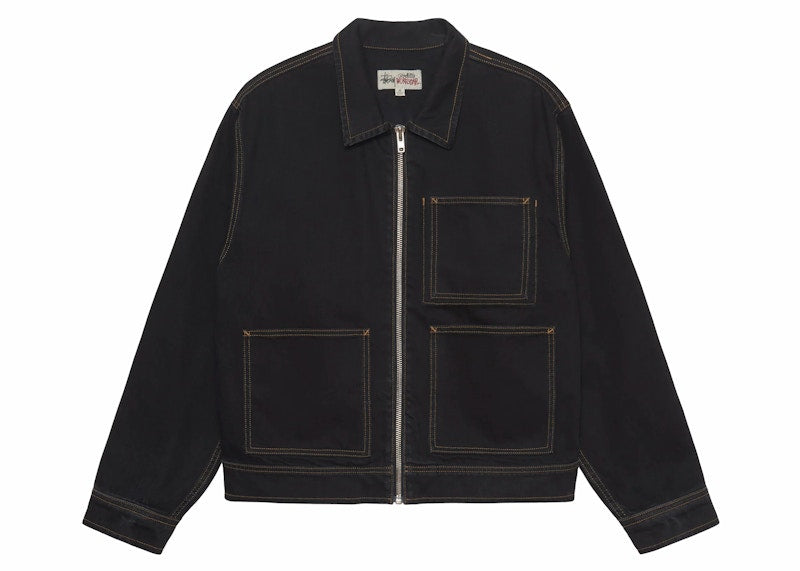 Stussy Denim Zip Work Jacket Black