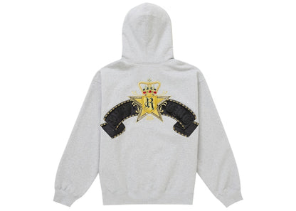 Supreme Crest Zip Up Hooded Sweatshirt Heather Grey